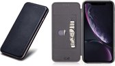 Lederen Hoesje geschikt voor Apple iPhone Xr Zwart - Wallet Book Case Cover van iCall