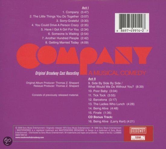 Bol Com Company Original Broadway Cast Cd Album Muziek