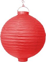 Partydeco - Decoratieve lampion rood LED 30 cm