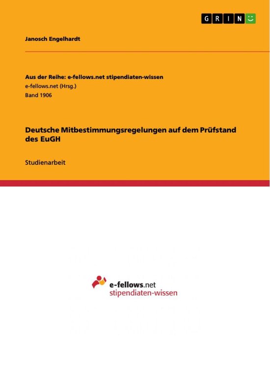 Deutsche Mitbestimmungsregelungen auf dem Prüfstand des EuG ... - cover