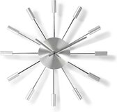 Ronde wandklok | Diameter 34 cm | Zilver