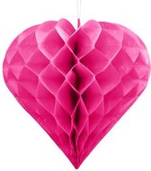 """Honeycomb Heart, donker roze, 20cm"""