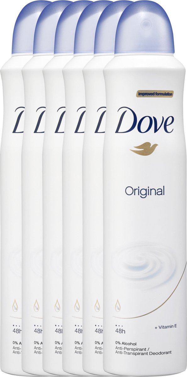 Dove Original Women - 6 x 250 ml - Deodorant Spray - Voordeelverpakking