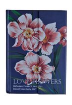 Notitieboekje met bloemen en tekst – Donkerblauw