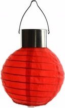 Ronde solar party lampion rood 10 cm - Solar lampionnen