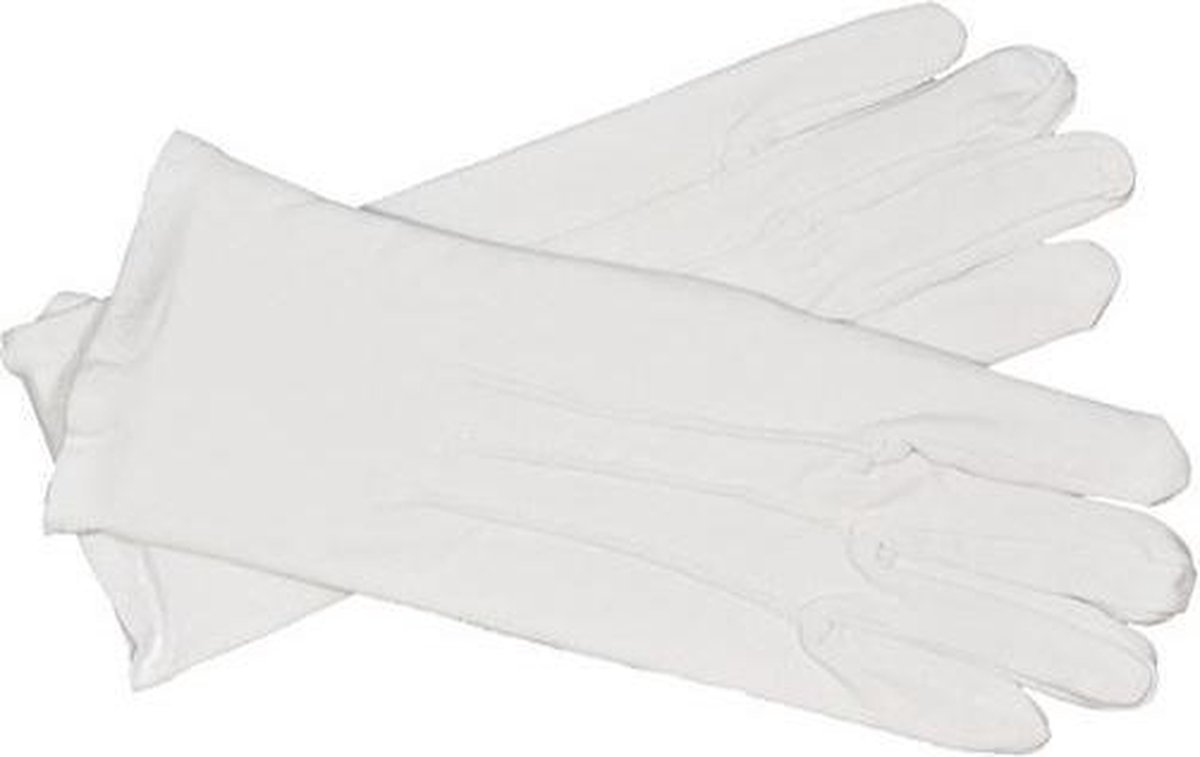 Goedkoopste Witbaard Handschoenen 22 Cm Katoen Wit Maat M