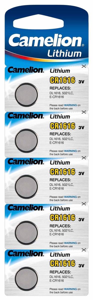 Pile bouton CR 1616 lithium 50 mAh 3 V 5 pc(s)