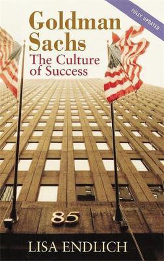 Boek 'Goldman Sachs: The Culture of Success' met op de kaft een wolkenkrabber met twee Amerikaanse vlaggen.