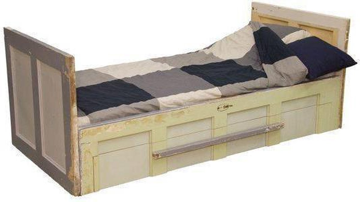 Van Abbevé Oude Deur - Bed - Multi - 101 x 208 cm - Met lade