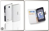LELYCASE Bookcase Flip Cover Wallet Hoesje HTC Desire 300 Wit