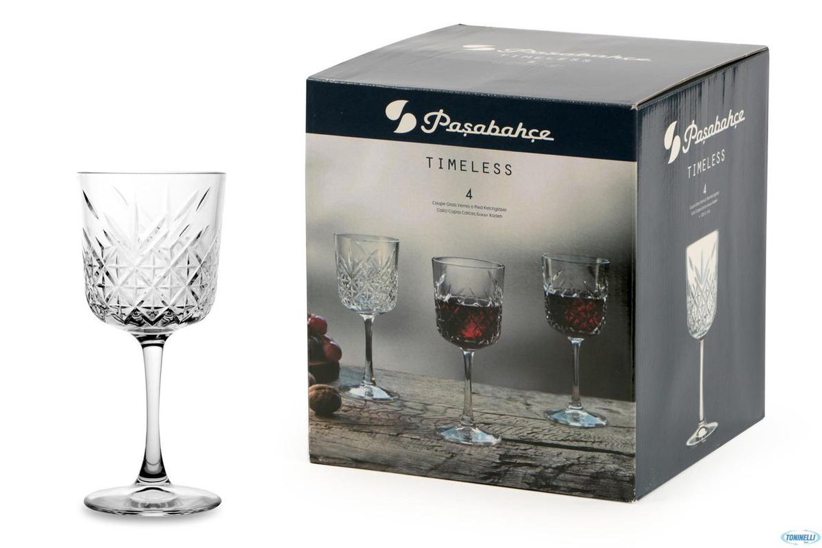 Pasabahce Timeless Wijnglas - 33 cl - 4 stuks | bol.com