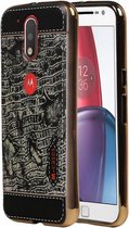M-Cases Zwart Krokodil Design TPU cover voor Motorola Moto G4 / G4 Plus