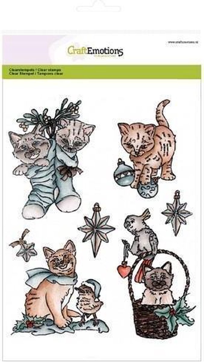 Afbeelding van product CraftEmotions stempel A5 - Christmas pets 2