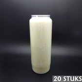 Spaas Chakra stompkaarsen - 20 x 6 cm - 20 stuks - Wit