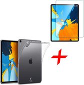 Transparant Hoesje geschikt voor Apple iPad Pro 11 (2018) - Siliconen Soft TPU Gel Case + Tempered Glass Screenprotector iCall