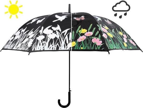 Esschert Design Paraplu Natuur 116 X 91,2 Cm Polyester Zwart
