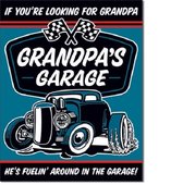 Grandpa's Garage - Fuelin  Metalen wandbord 31,5 x 40,5 cm.
