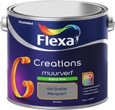 Flexa Creations Muurverf - Extra Mat - Mengkleuren Collectie - Vol Grafiet  - 2,5 liter
