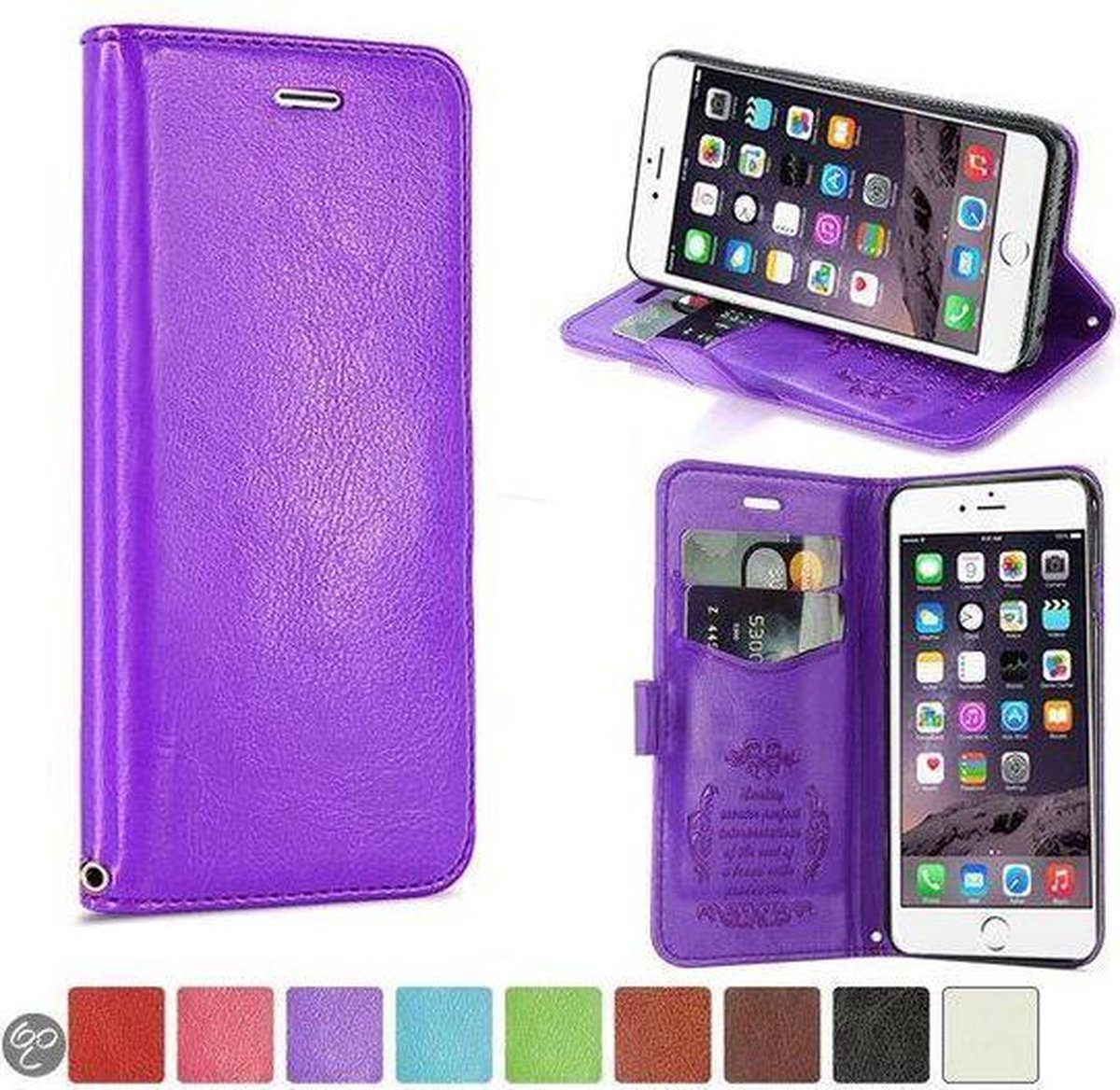 KDS Smooth wallet hoesje Geschikt voor: iPhone 6 4,7 paars