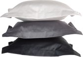 SENZATIONE 100% Katoen Satijn 2x Oxford Kussenslopen met Volant 60x70+20+5 cm ECRU