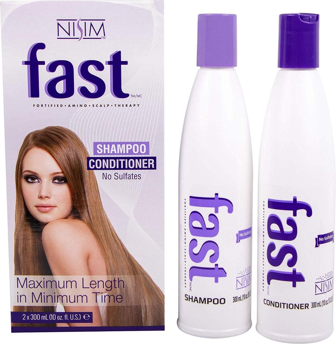 Nisim Fast Hair Kuur - Haargroei versnellende kuur - Sulfaat- en parabeenvrij - x 300ml | bol.com