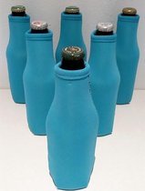6 st. bierfleshouder- flessen koel houder | bierfleshoes | Exclusief Blauw