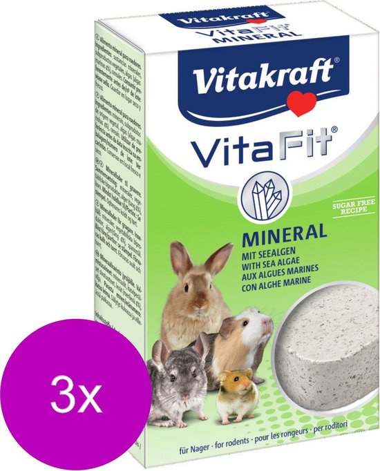 zwaard Lijkenhuis Puur Vitakraft Vita Mineral Knaagsteen - Supplement - 3 x 170 g | bol.com