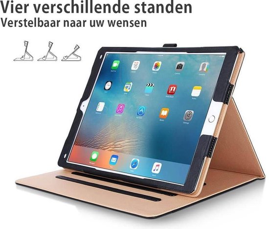 Apple iPad 9.7 2017 / 2018 Luxe Leren Hoes - Auto Wake Functie - 3 Standen  – Leren... | bol.com