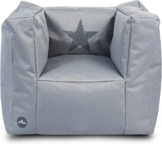 Jollein - Kinderstoel Beanbag - Faded Star - Grijs | bol.com