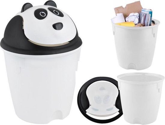Deens werknemer Zuidelijk Panda Design Prullenbak 10L - Kleine Afvalbakje Emmer - Vuilbak - 10 Liter  Inhoud Bin... | bol.com