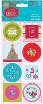 Sticker Sheet Linen (16x) - Folk Kerst