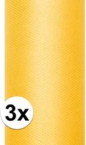 3x rollen tule stof geel 0,15 x 9 meter