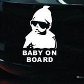 Baby On Board Autosticker - Baby Aan Boord Sticker Autoruit Raamsticker Auto Sticker Autoraam Sticker - Wit