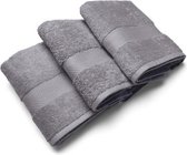 Casilin Royal Touch - Handdoek - Grijs -  Slategrey - 40 x 70 cm - Set van 3