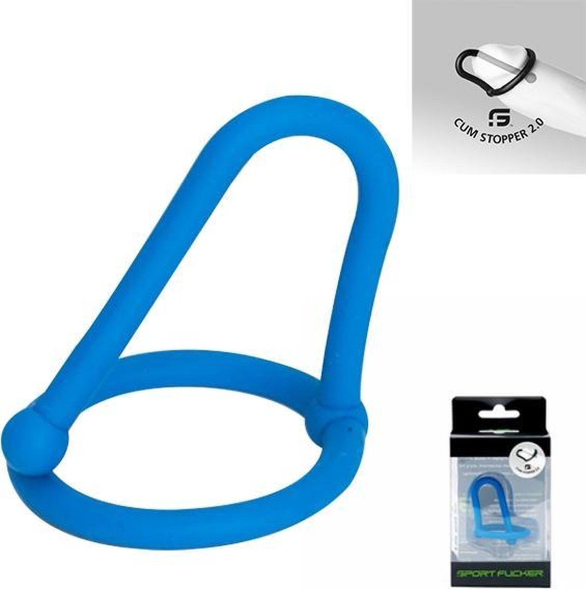 Goedkoopste Sport Fucker - Silicone Cum Stopper 2.0 - Blauw