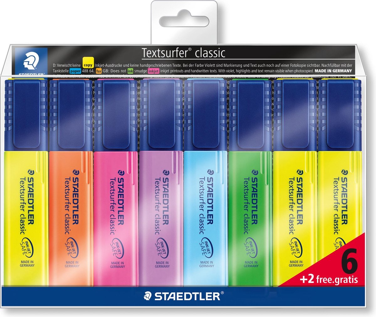 STAEDTLER Textsurfer classic tekstmarker PROMO set 6 + 2 gratis