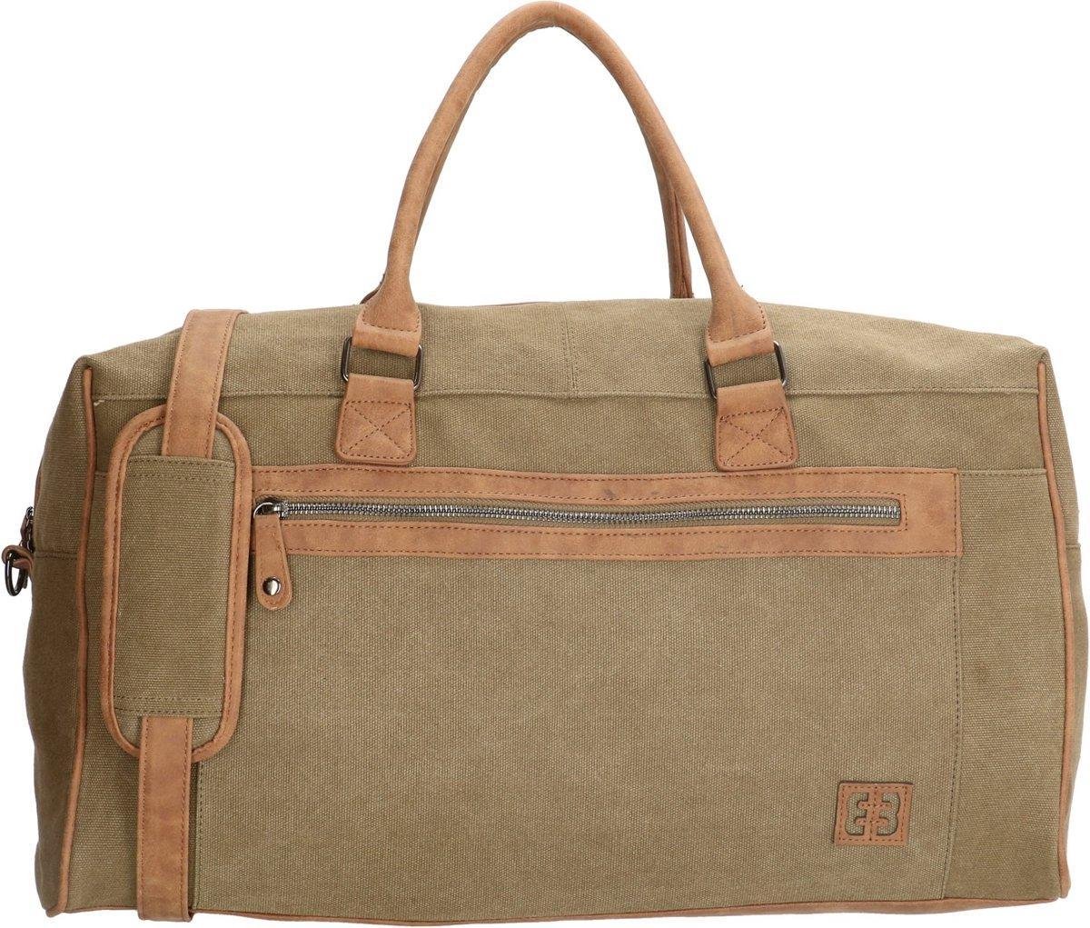 Enrico Benetti Canvas Weekend Tas Hand & Schoudertas Reistas Handbagage Olijf