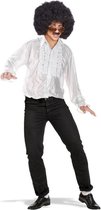 Wit disco verkleed shirt met rouches voor heren xl-xxl XL/XXL (54-56)