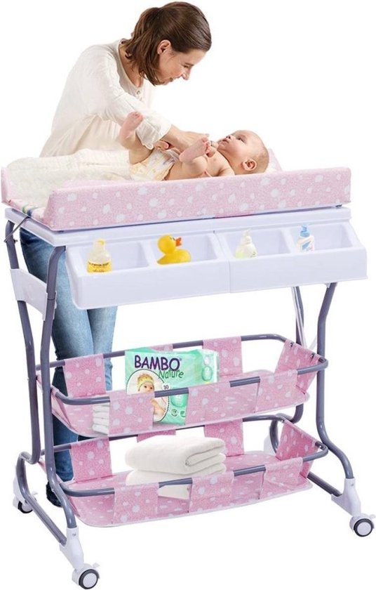Speciaal voeden resterend Babybad en commode in 1 – Mobiele Verzorgingstafel Op Wielen - Baby  Aankleedtafel... | bol.com