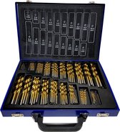 170 delige titanium HSS4241 DIN338 spiraal boren set 1mm tot 10mm blauwe koffer