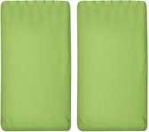 Jersey hoeslaken - hoeslaken - peuterbed - junior - 70x140 - Groen - Set 2 stuks