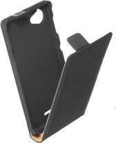 LELYCASE Premium Flip Case Lederen Cover Bescherm Hoesje Sony Xperia L Zwart
