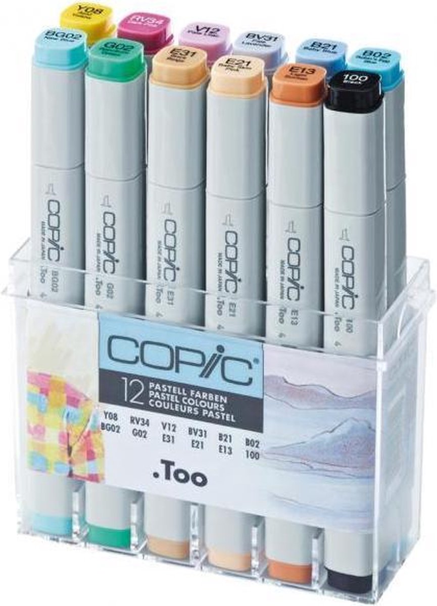 Copic - Classic - Dual Marker - Pastel kleuren - 12 stuks