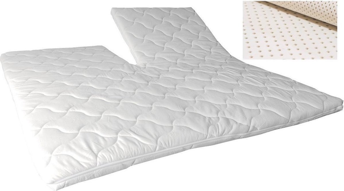 Slaaploods.nl Splittopper - Latex Comfort - 160x220 cm - Dikte 6 cm Wit