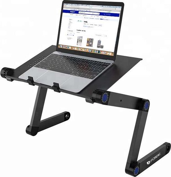 ForDig Universele Verstelbare Laptoptafel – Laptop Standaard Verhoger – Notebook standaard - Geschikt voor Bureau/Bed/Schoot – Max 16 inch - Zwart