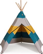 Tipi Speeltent - Blauw/Grijs/Geel