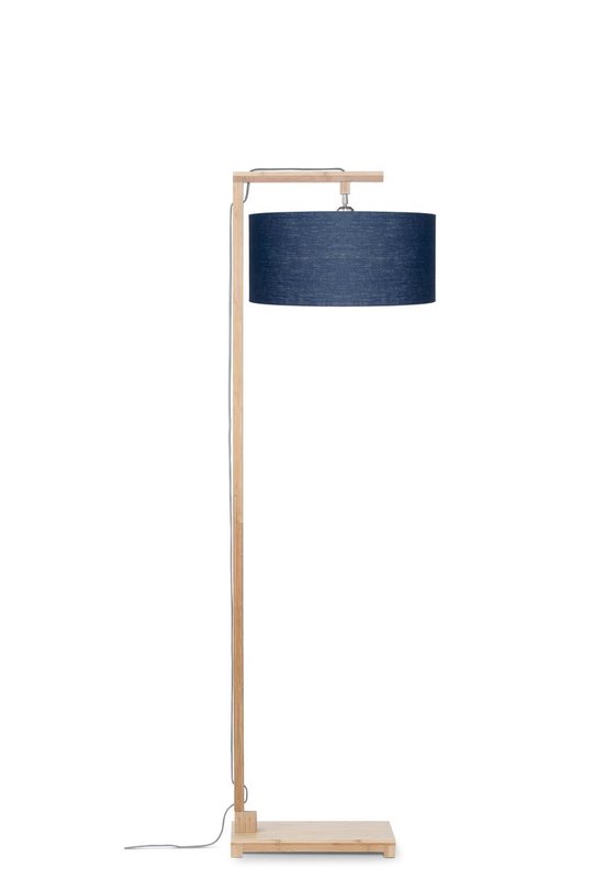 GOOD&MOJO Vloerlamp Himalaya - Bamboe/Blauw - Ø47cm - Scandinavisch,Bohemian - Staande lampen voor Woonkamer - Slaapkamer