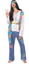 LUCIDA - Hippie Flower Power outfit voor heren - L