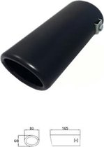 Zwart Uitlaatsierstuk Ovaal - passend 45-52 mm