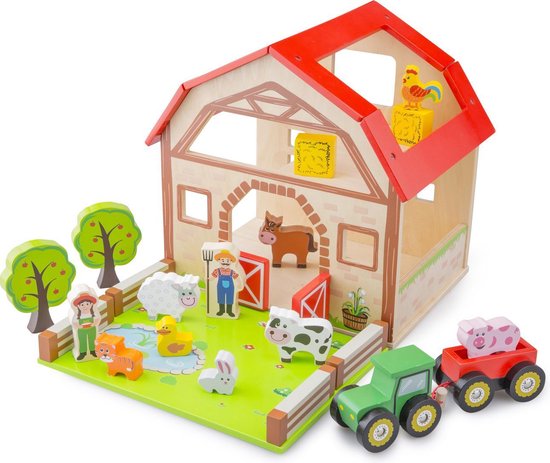New Classic Toys Houten Speelgoed Boerderij Set met 20 speelfiguren